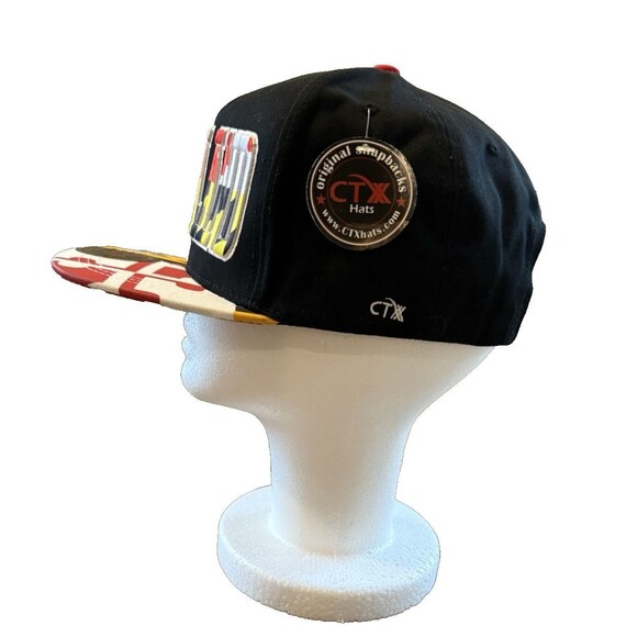 Hat Maryland Snap Back MD Flag Hat Cap CTX Black with Flag on Brim & Hat - Picture 5 of 12